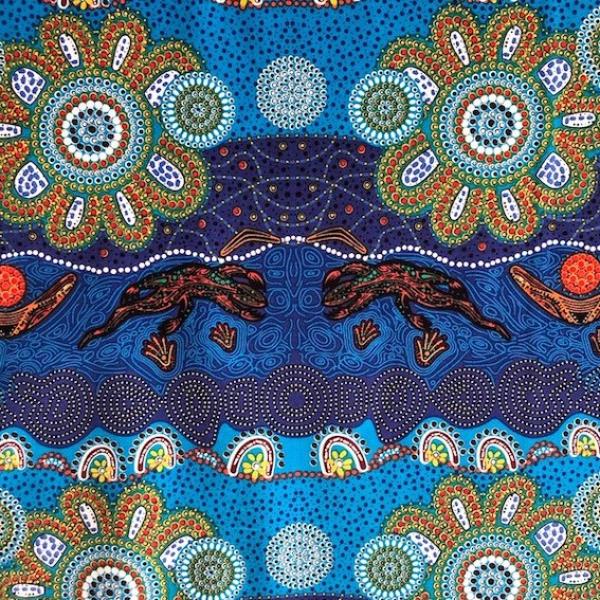 BLUE HOME COUNTRY Aborigines Stoff aus Australien